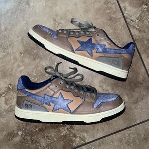A Bathing Ape BAPE SK8 Sta Vintage Beige Indigo Size 10 - No Box